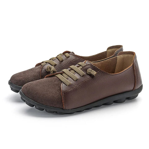 WOIZGIC Dames loafers van echt leer met ballerina's