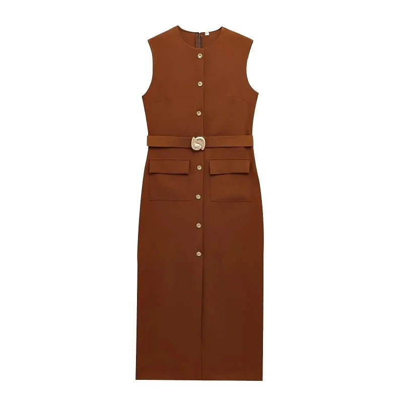 MUJER 2025 Women’s Black Office Long Dress