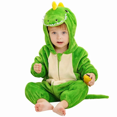 MICHLEY Winter Baby Rompers Hooded Flannel Cosplay
