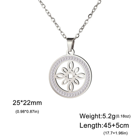 Skyrim Witchcraft Witch Knot Necklace - Stainless Steel Amulet with Clear Zircon Pendant | Perfect Wicca Jewelry Gift