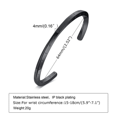 Men's Thin Stainless Steel Cuff Bracelet - Stylish & Versatile Gift for Him