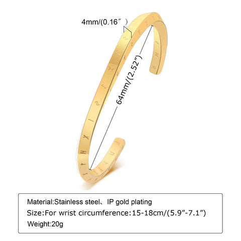 Men's Thin Stainless Steel Cuff Bracelet - Stylish & Versatile Gift for Him