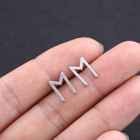 Skyrim Nordic Runes Letter Earring Amulet - Stainless Steel Stud Jewelry for Women and Girls