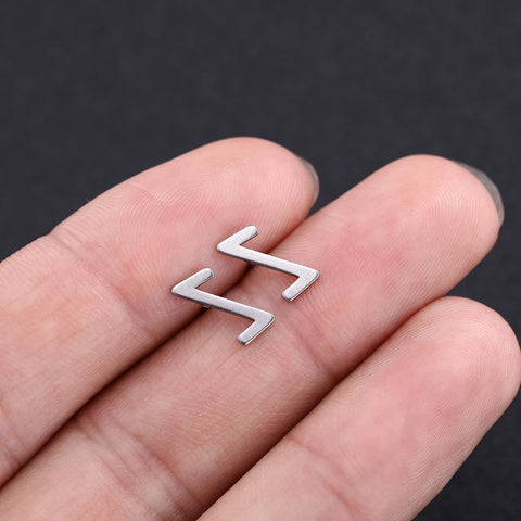 Skyrim Nordic Runes Letter Earring Amulet - Stainless Steel Stud Jewelry for Women and Girls