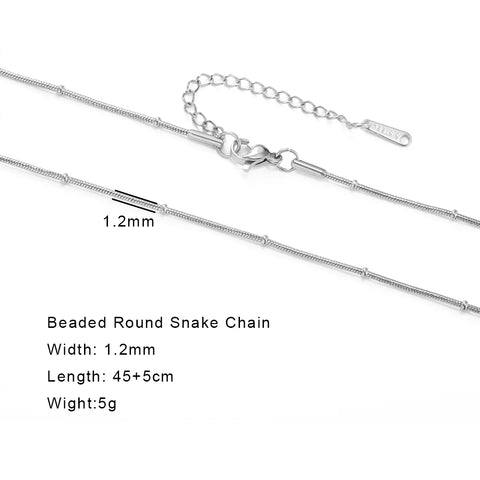 Skyrim Stainless Steel Gold Color Chain Necklace for Women – Minimalist Cuban Paperclip Twisted Snake Chain Fashion Jewelry