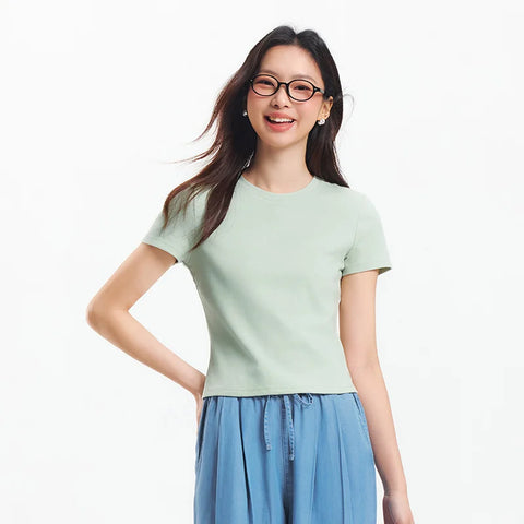 Semir dames cropped geborduurd T-shirt