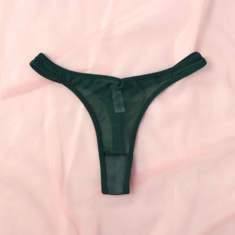 Seamless Thongs for Women – Translucent Mesh T-back Underwear