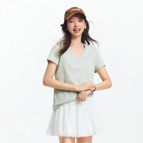 Semir Women's V Neck Moisture Wicking T-Shirt