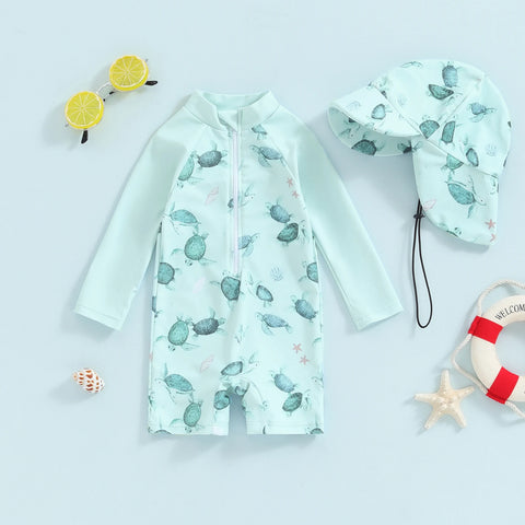 Toddler Baby Boy Whale Print Swimwear Set