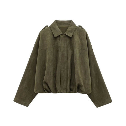 MUJER 2025 Suède Bomberjacks voor Dames - Oversized Streetwear Zip Jassen