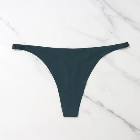 Ice Silk Seamless Panties for Women - Soft Thin Band Thongs & Bikini Underwear