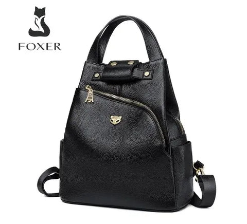 FOXER Women's Genuine Leather & Microfiber Backpack