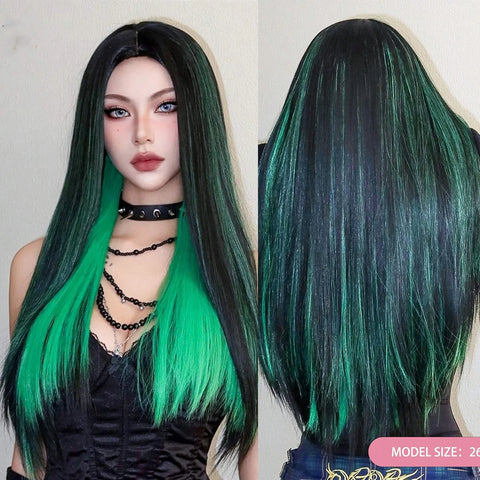 EASIHAIR Long Blonde Synthetic Wigs for Women - Straight Layered Natural Hair Wigs With Bangs