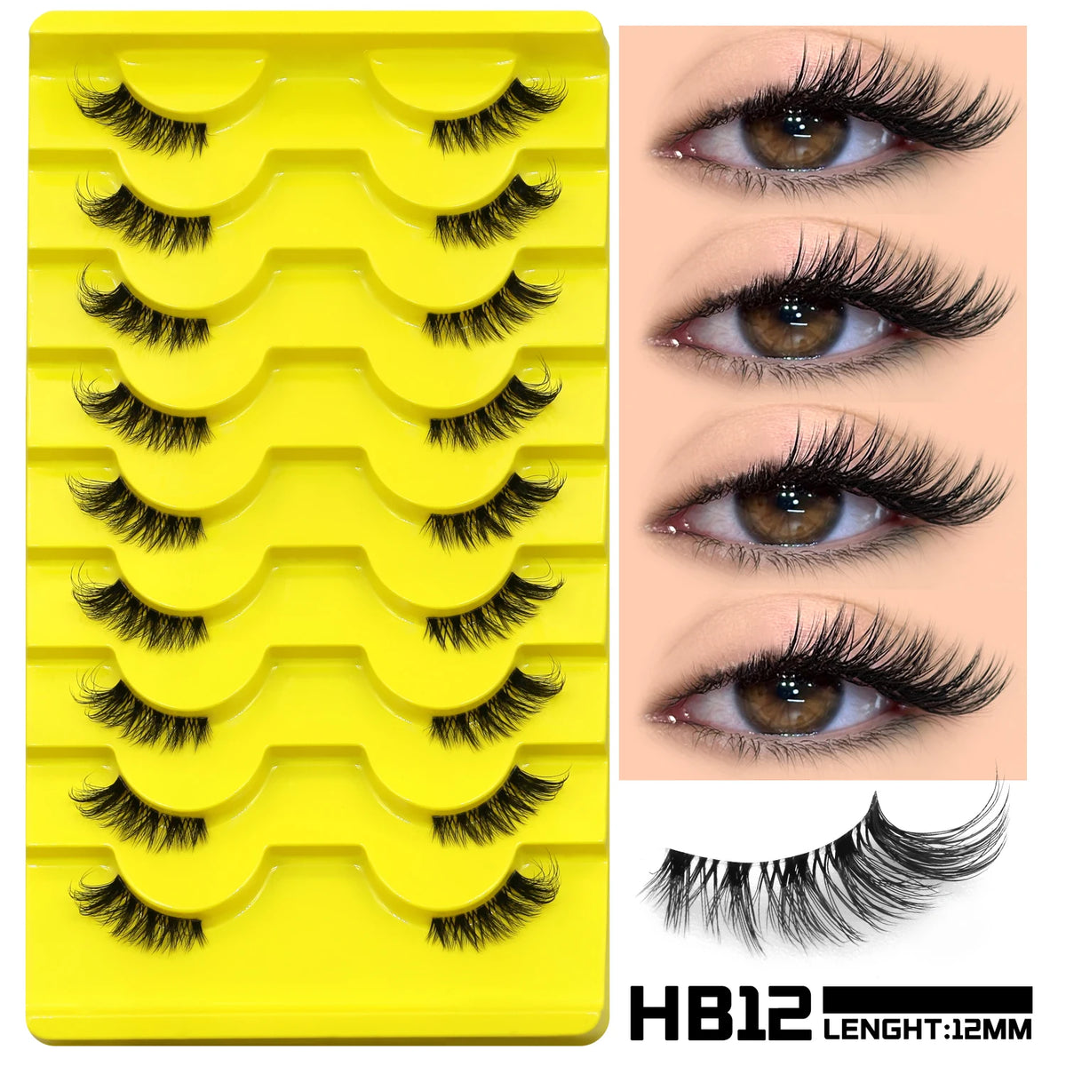 GROINNEYA Cat Eye Valse Wimpers - 3D Faux Mink Multipack