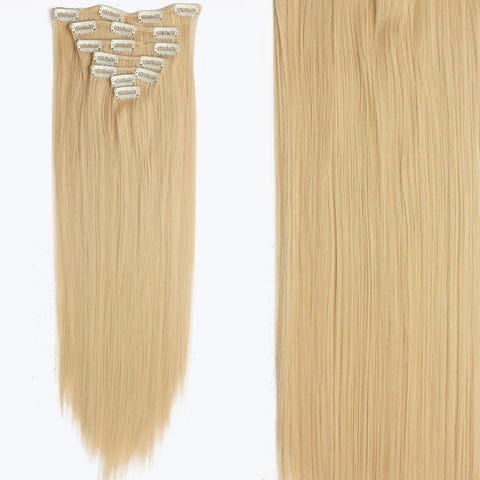 22-Inch Long Straight Wavy Hair Extensions Set