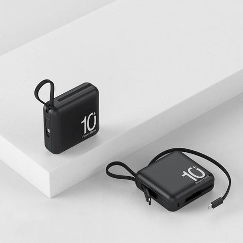 10000mAh Power Bank – Built-in USB-C Cable with Lanyard
