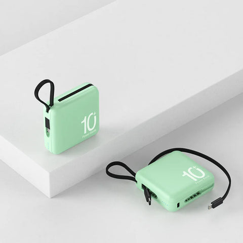 10000mAh Power Bank – Built-in USB-C Cable with Lanyard