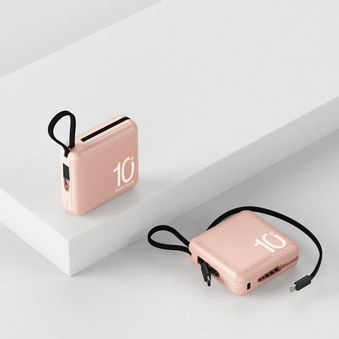 10000mAh Power Bank – Built-in USB-C Cable with Lanyard