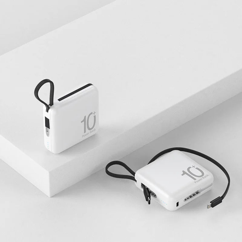10000mAh Power Bank – Built-in USB-C Cable with Lanyard