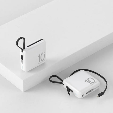 10000mAh Power Bank – Built-in USB-C Cable with Lanyard
