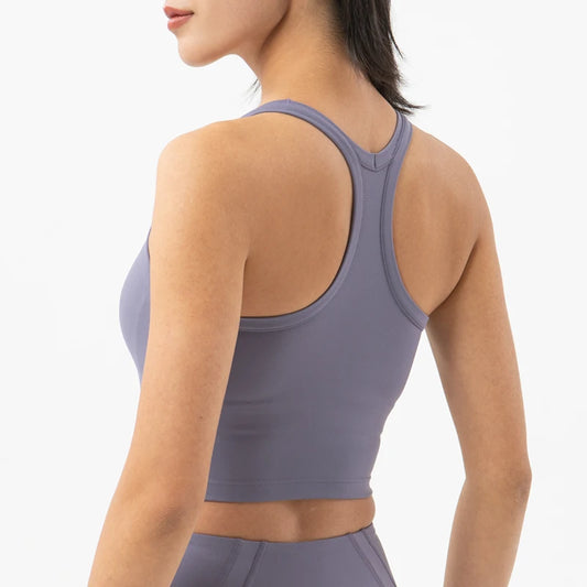 SOISOU Nylon Gym Bra Sports Top for Women - Breathable Yoga & Fitness Support