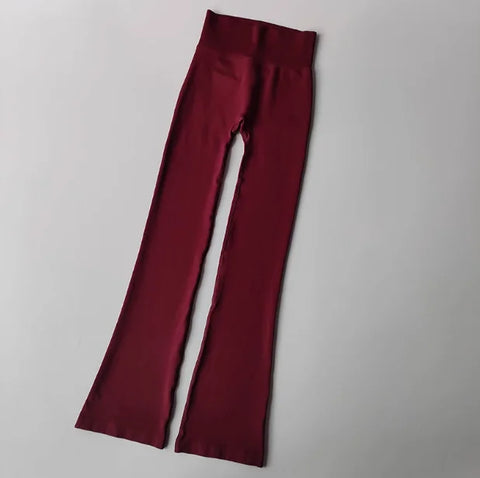 Naadloze, uitlopende yogabroek met hoge taille – Compressiefit liftende legging voor buiten- en fitnesskleding