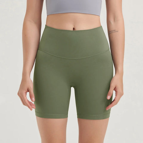 SOISOU Ribstof Yoga Shorts met Hoge Taille voor Dames