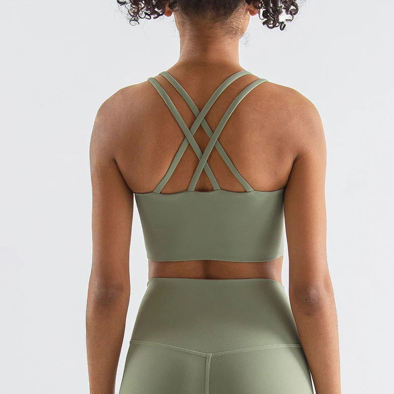 SOISOU New Nylon Top Women Sports Bra