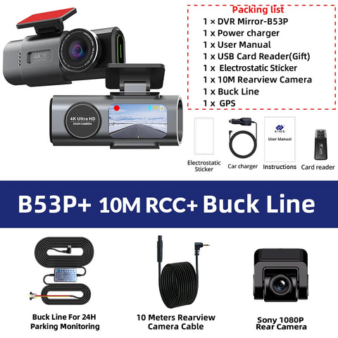 4K GPS WIFI Dashcam met nachtzicht
