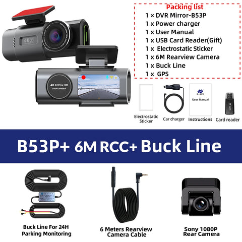 4K GPS WIFI Dashcam met nachtzicht