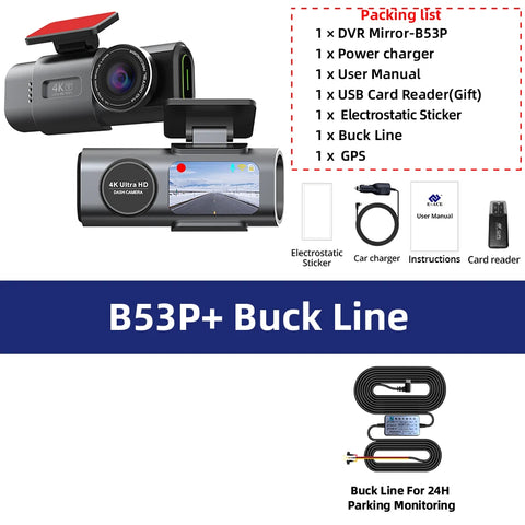 4K GPS WIFI Dashcam met nachtzicht