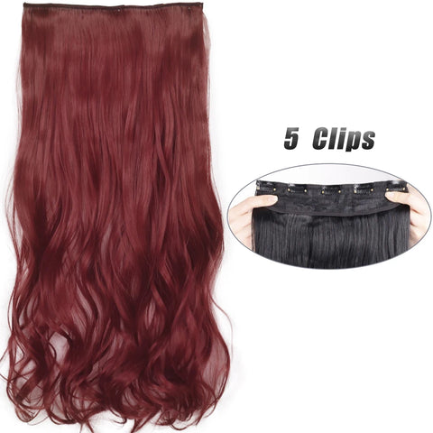 Synthetic 5 Clip In Hair Extensions 80CM - Long Straight Hairpiece