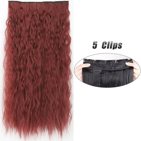 Synthetic 5 Clip In Hair Extensions 80CM - Long Straight Hairpiece
