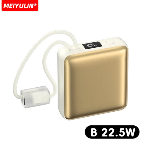10000mAh Power Bank – Built-in USB-C Cable with Lanyard