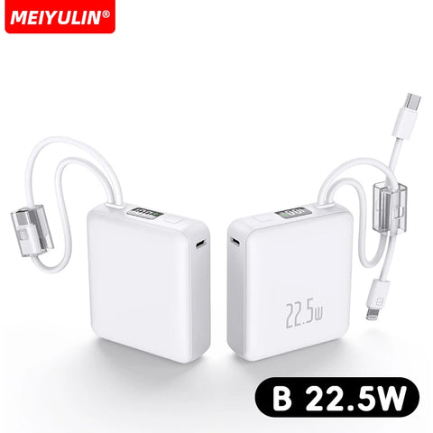 10000mAh Power Bank – Built-in USB-C Cable with Lanyard