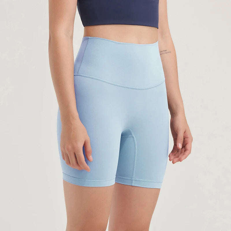 SOISOU Ribstof Yoga Shorts met Hoge Taille voor Dames