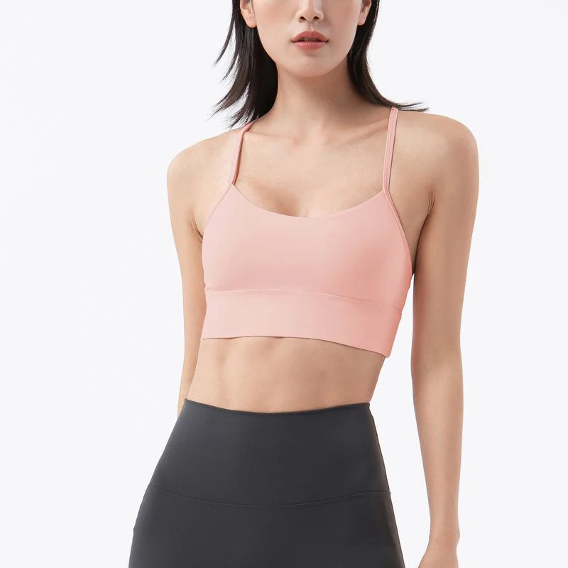 SOISOU Nylon Sexy Top Women Sports Bra for Yoga and Fitness