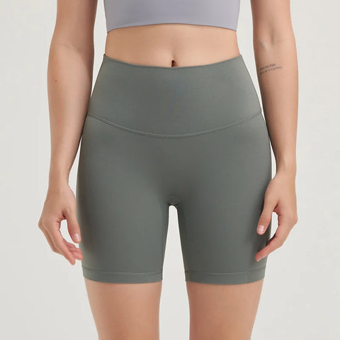 SOISOU Ribstof Yoga Shorts met Hoge Taille voor Dames