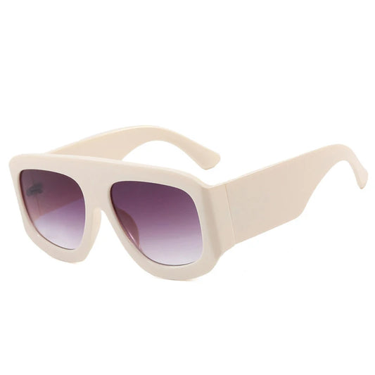 JNPCXI Oversized vierkante zonnebril met gradiënt – Luxe retro UV400 unisex buitenzonwering