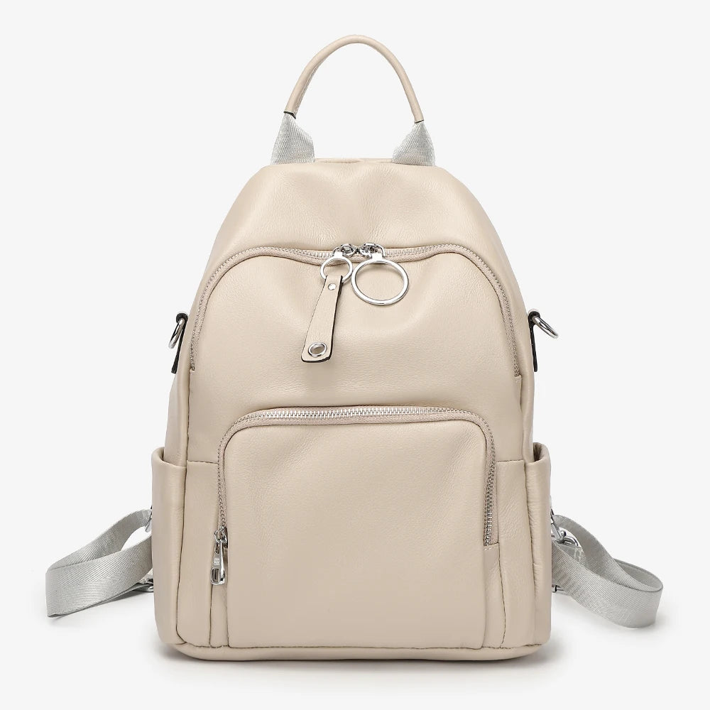 Zency Anti-Theft First Layer Leather Backpack for Women