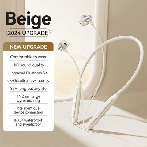 Joyroom Wireless Bluetooth Earphones with Magnetic Neckband and Built-in Mic for Sports
