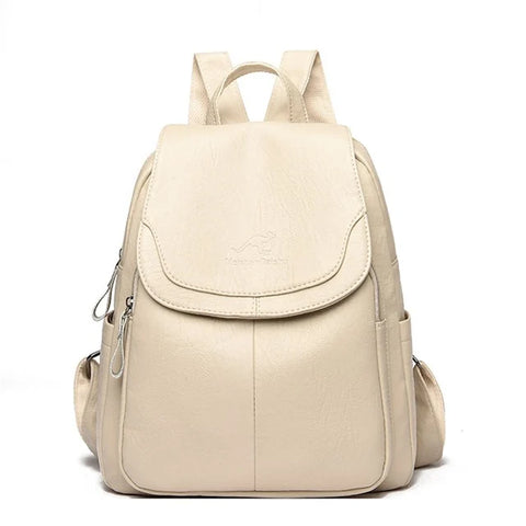 Stylish Large Capacity Leather Backpack Purse for Women