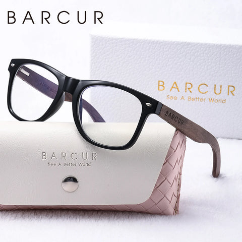 BARCUR ovale houten gepolariseerde zonnebril - donkere luxe UV400 dameszonnebril