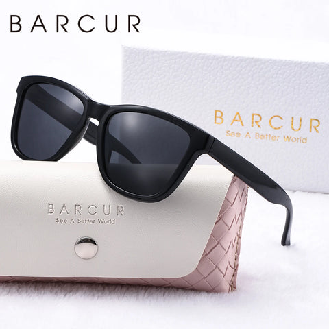 BARCUR Crystal Frame gepolariseerde zonnebril – UV400 witte editie vakantiezonnebril voor dames