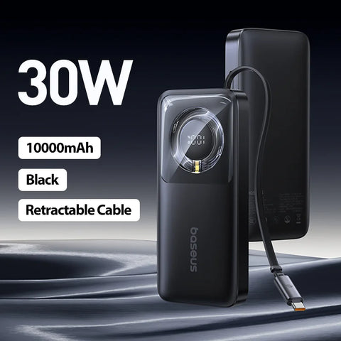 Baseus Ultra 65W Power Bank – 20000mAh with Retractable USB-C Cable