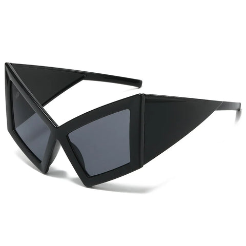 JNPCXI Übergroße Cat-Eye-Sonnenbrille – Roter Farbverlauf UV400 Unisex-Retro-Sonnenbrille mit weitem Bein