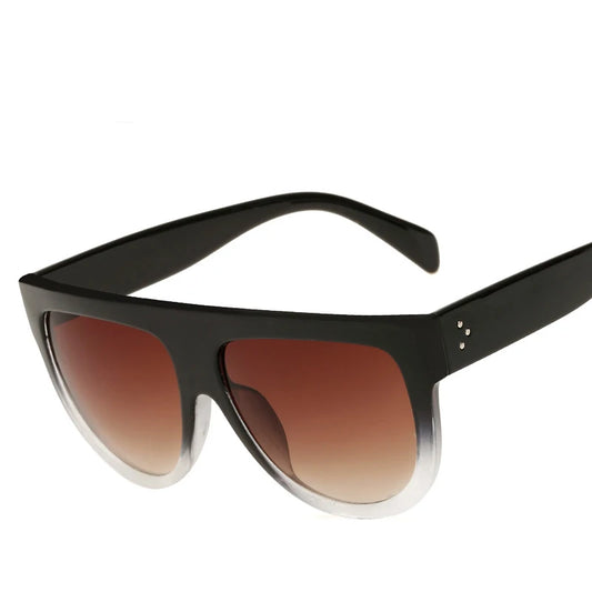 TOYEARN Vintage Flat-Top Zonnebril – UV400 Designer Zonnebrillen met Klinknagels