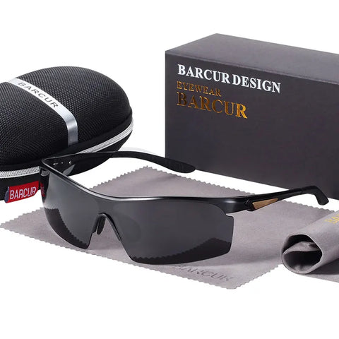 BARCUR Aluminium Gepolariseerde Sportzonnebril - Anti-reflecterende UV400 Unisex Zonnebrillen