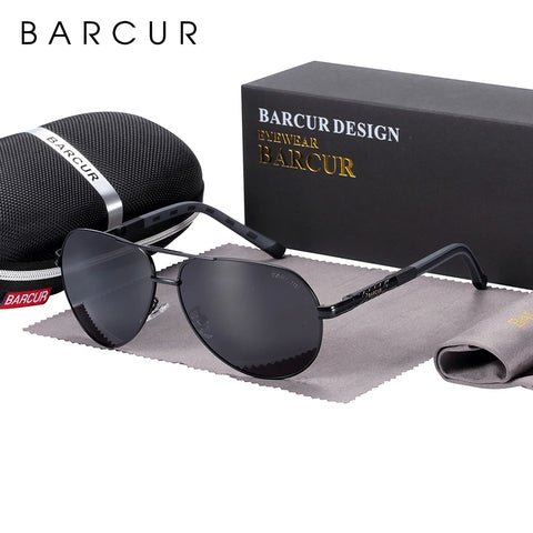 BARCUR Klassieke gepolariseerde zonnebril - UV400-verlooplens, unisex