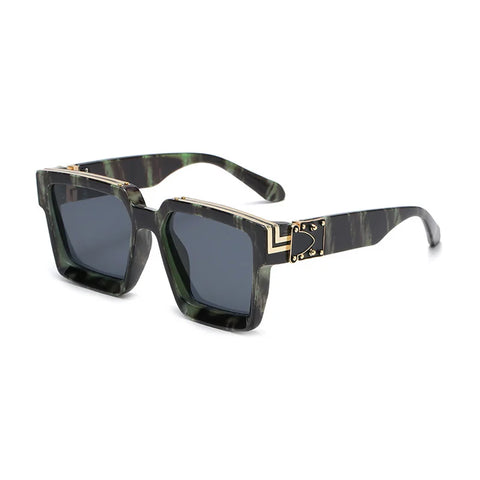 SHAUNA Retro Square Sunglasses – Candy-Color Silver Mirror UV400 Unisex Summer Shades